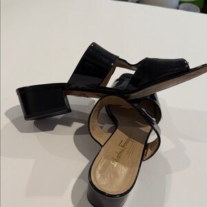 Salvatore Ferragamo Glossy Black Sandals